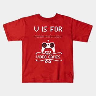 v is for video games Kids T-Shirt